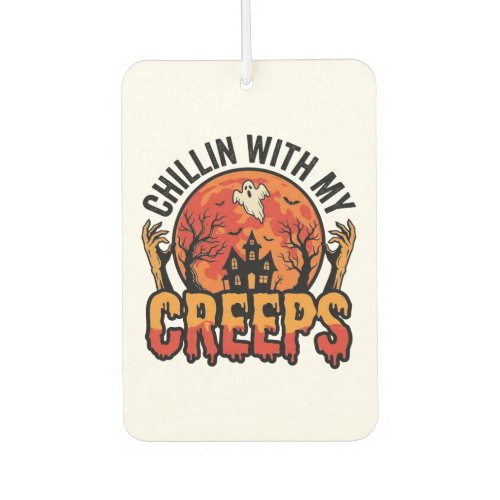 Halloween Chillin With My Creeps Vintage T-Shirt D Air Freshener