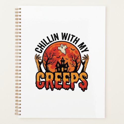 Halloween Chillin With My Creeps Vintage T-Shirt D Planner