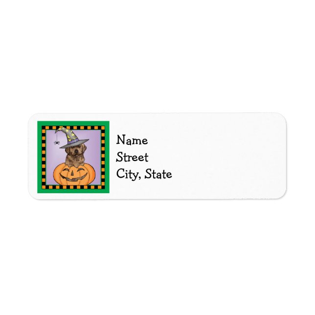 Halloween Chocolate Lab label (Front)