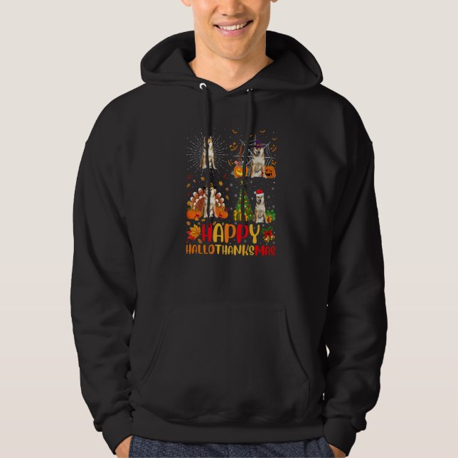 Halloween Christmas  Cocker Spaniel Dog Hallothank Hoodie (Front)