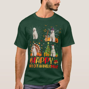 Halloween Christmas Funny Labradoodle Dog Hallotha T-Shirt