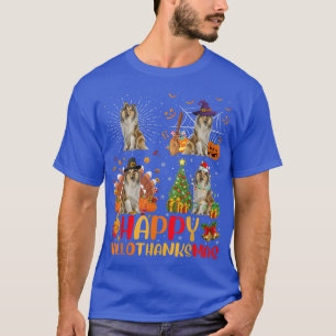 Halloween Christmas Funny Rough Collie Dog Halloth T-Shirt