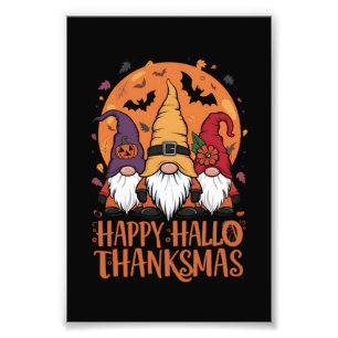 Halloween Christmas Happy HalloThanksMas Gnomes Photo Print