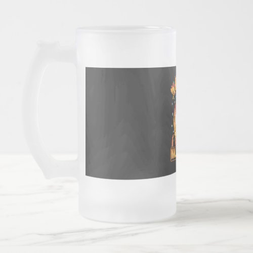 Halloween Christmas Happy Hallothanksmas Llama Frosted Glass Beer Mug