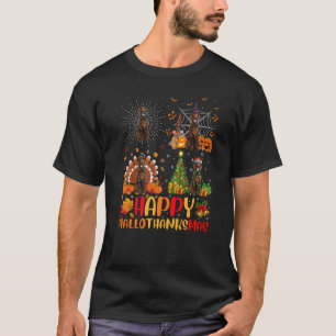 Halloween Christmas  Irish Setter Dog Hallothanksm T-Shirt