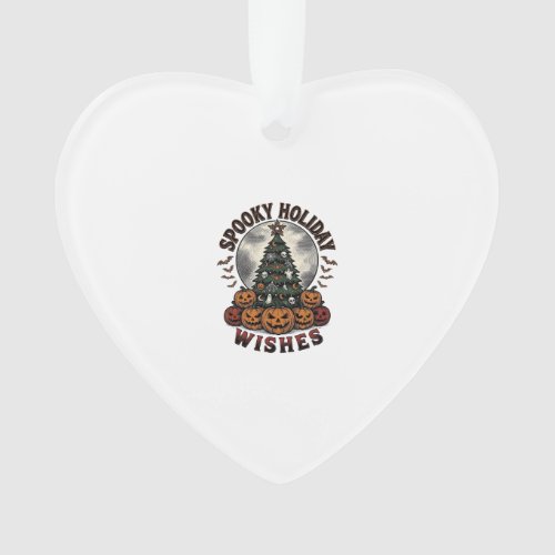 Halloween Christmas Shirt Vintage Pumpkin Tree_1 Ornament