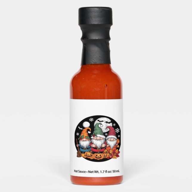 Halloween Christmas Thanksgiving Gnomes Classic T- Hot Sauces (Front)