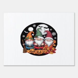 Halloween Christmas Thanksgiving Gnomes Classic T- Sign