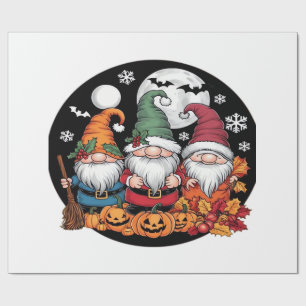 Halloween Christmas Thanksgiving Gnomes Classic T- Wrapping Paper