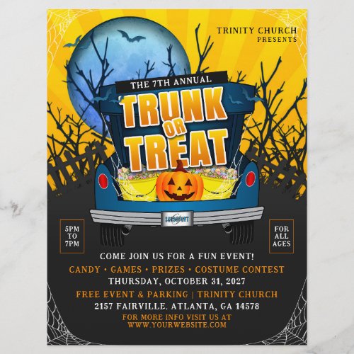 Halloween Church Trunk or Treat Event Flyer