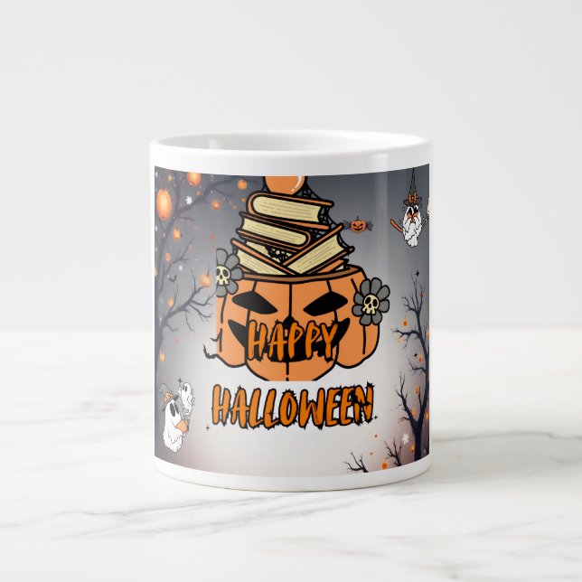 Halloween – citrouille sombre et sorcier giant coffee mug (Front)