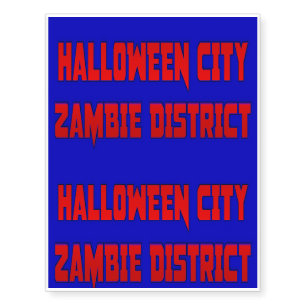 halloween city zambie district Temporary Tattoos