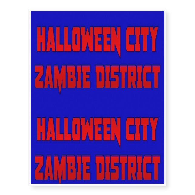 halloween city zambie district Temporary Tattoos (Front)