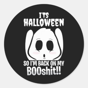 Halloween Ck On My Boo Boo Funny Bull Gifts Classic Round Sticker
