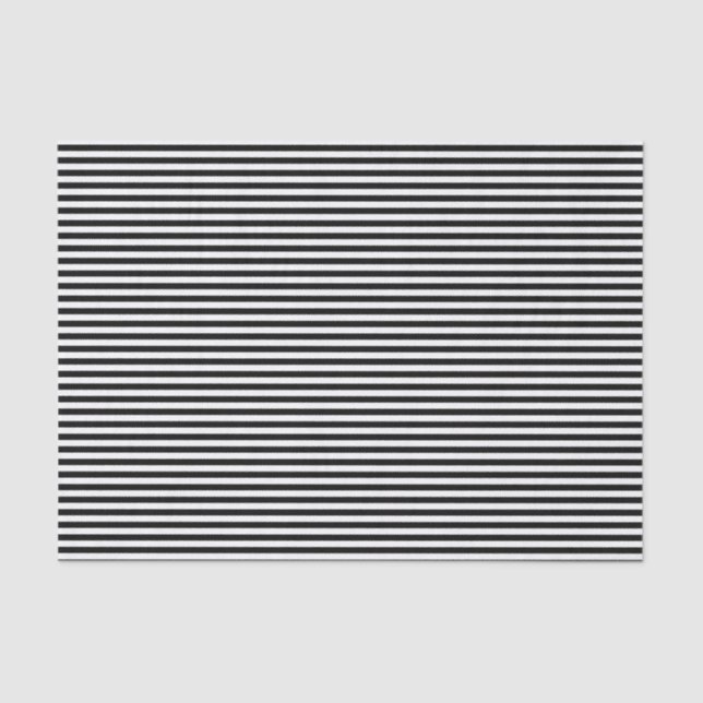 Halloween Classic Black White Horizontal Stripes Tissue Paper (Front)