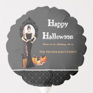 Halloween Classic Elegant Long Black Dress Fashion Balloon
