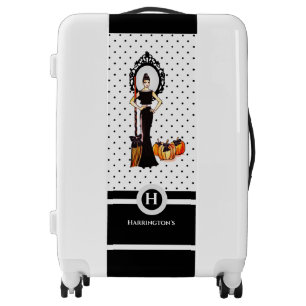 Halloween Classic Elegant Long Black Dress Luggage