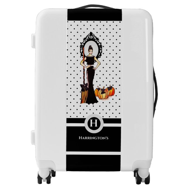 Halloween Classic Elegant Long Black Dress Luggage (Front)