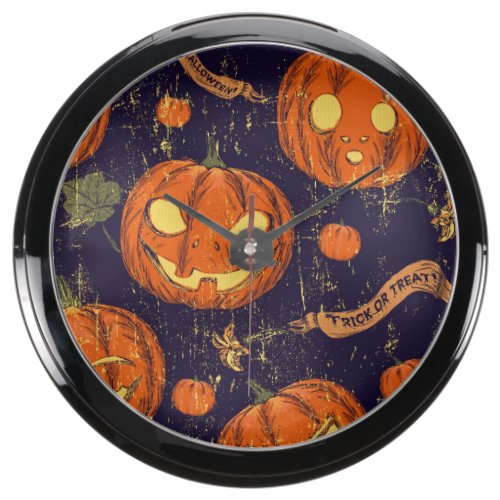 Halloween,classic,pumkin,vintage patten,scary,cute fish tank clocks