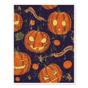 Halloween,classic,pumkin,vintage patten,scary,cute temporary tattoos
