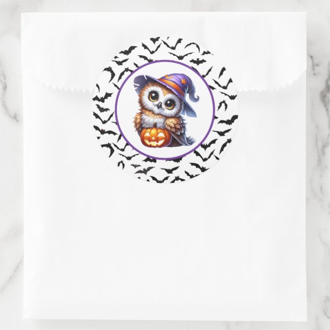 Halloween  classic round sticker (Bag)