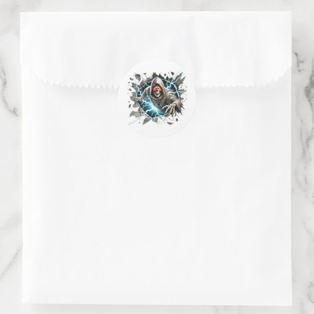 Halloween  classic round sticker (Bag)