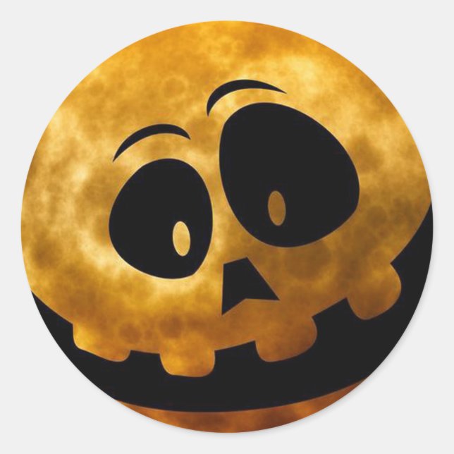 Halloween Classic Round Sticker/Creepy Face Sticker (Front)