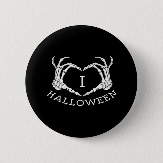 Halloween! Classic - Skeleton Hands Heart Button (Front)