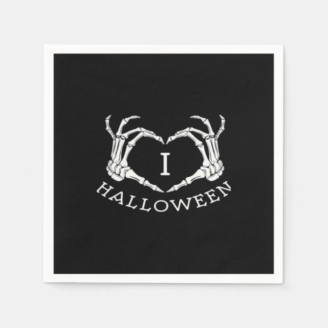 Halloween! Classic - Skeleton Hands Heart Napkins (Front)
