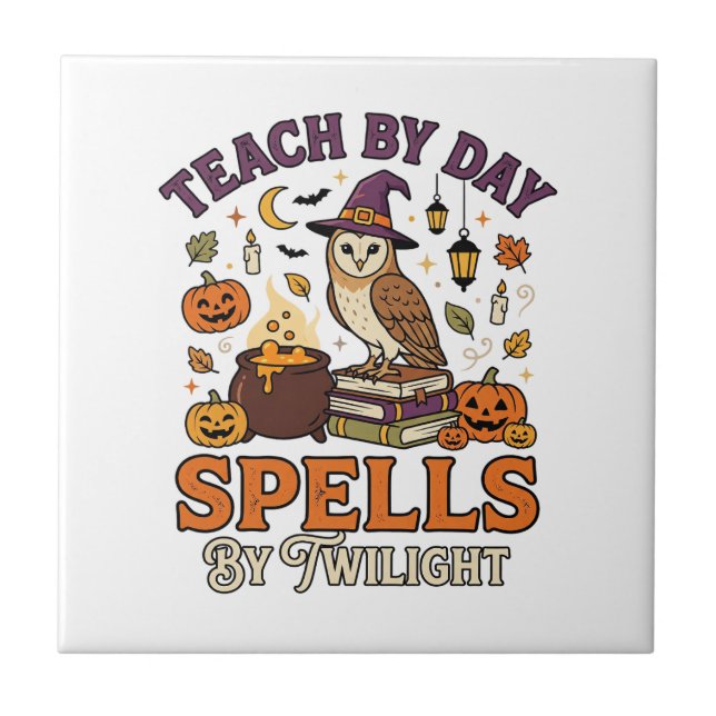 Halloween Classroom Moonlight Magic Ceramic Tile (Front)
