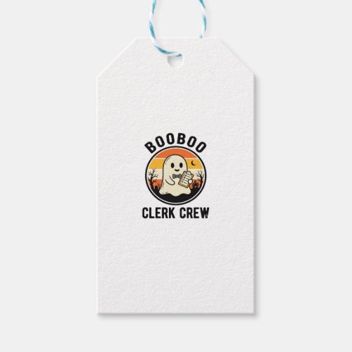 Halloween Clerk BooBoo Ghost Crew Vintage_1 Gift Tags