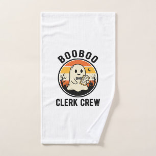 Halloween Clerk BooBoo Ghost Crew Vintage_1 Hand Towel