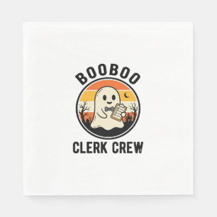 Halloween Clerk BooBoo Ghost Crew Vintage_1 Napkins