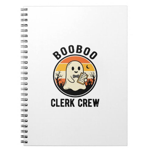 Halloween Clerk BooBoo Ghost Crew Vintage_1 Notebook