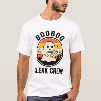 Halloween Clerk BooBoo Ghost Crew Vintage_1 T-Shirt