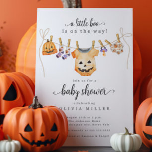 Halloween Clothesline Baby Shower Invitation