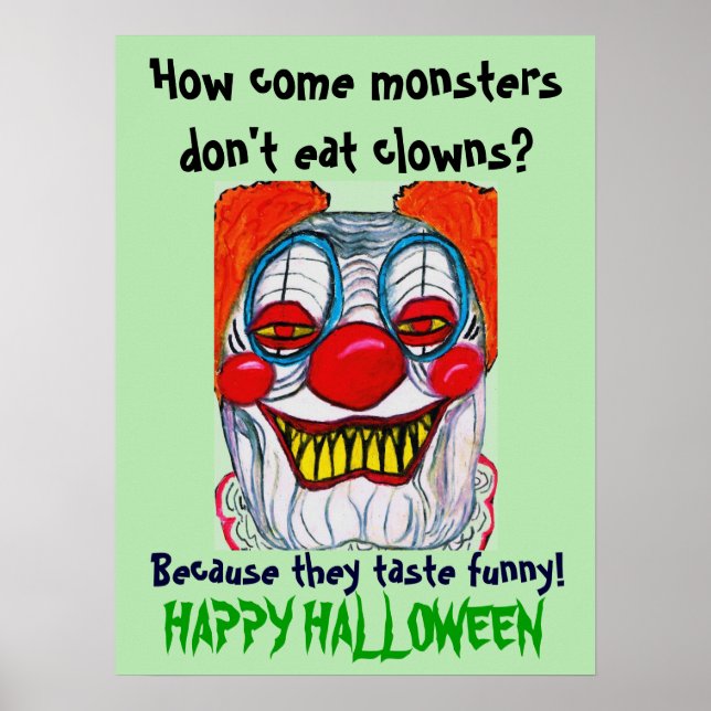 HALLOWEEN CLOWN FIEND joke poster (Front)