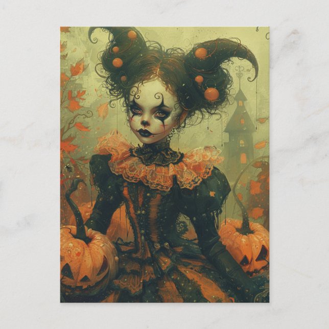 Halloween Clown Postcard (Front)