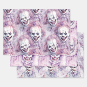 Halloween Clown  Wrapping Paper Sheets