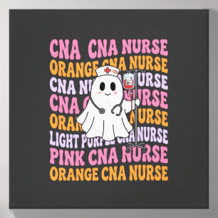 Halloween CNA Nurse Ghost Design Canvas Photo Tile