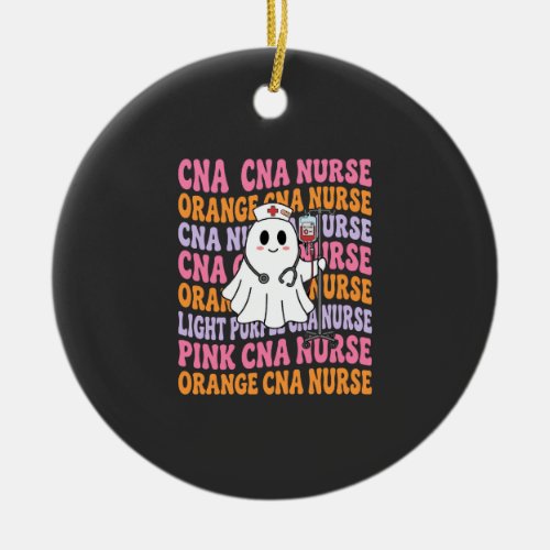 Halloween CNA Nurse Ghost Design Ceramic Ornament