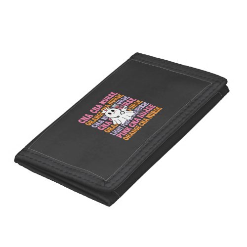 Halloween CNA Nurse Ghost Design Trifold Wallet