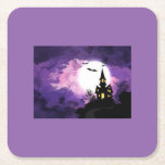 Halloween coaster<br><div class="desc">Halloween themed coaster with a witches castle and bats abuzz! HAPPY HALLOWEEN!</div>