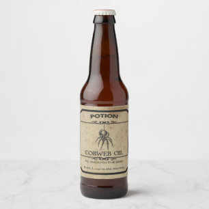 Halloween Cobweb Oil Apothecary Beer Label