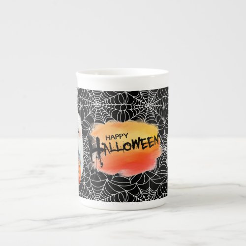 Halloween Cobwebs And Ghosts Bone China Mug