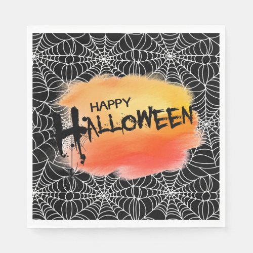 Halloween Cobwebs And Spiders  Napkins