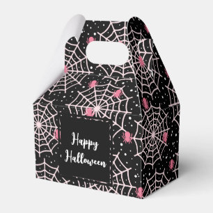 Halloween Cobwebs & Spiders Pattern Favor Boxes