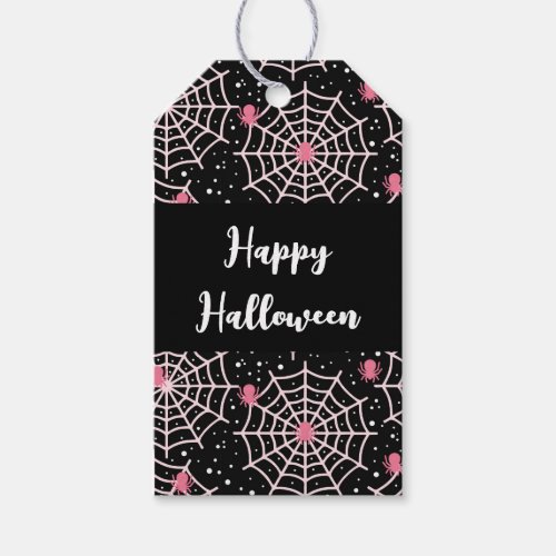 Halloween Cobwebs  Spiders Pattern Gift Tags