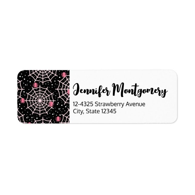 Halloween Cobwebs & Spiders Pattern Label (Front)