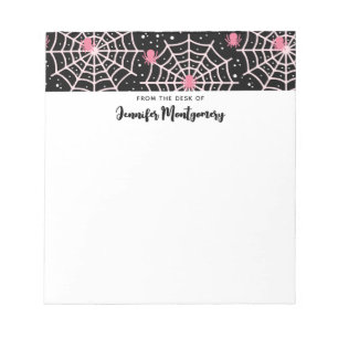 Halloween Cobwebs & Spiders Pattern Notepad
